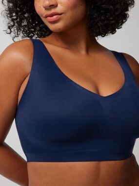 SOMA Enbliss Bralette Size Medium Navy Blue Wirefree Wireless Smooth Soft Comfy